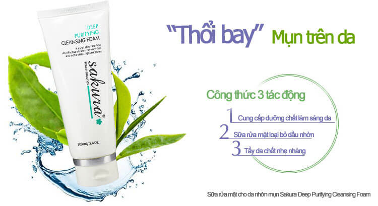 Sữa rửa mặt dành cho da mụn Sakura Deep Purifying Cleansing Foam