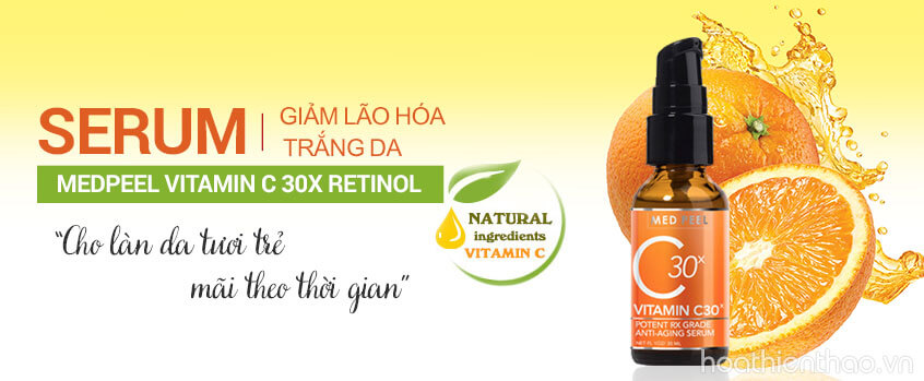 Serum trắng da Vitamin C 30x Retinol MedPeel làm mờ thâm dưỡng da trắng sáng tự nhiên