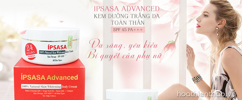 Dùng kem dưỡng ẩm trắng da toàn thân Ipsasa để dưỡng ẩm và làm trắng da