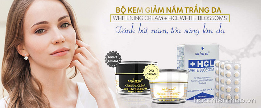 Bộ 3 trị nám dưỡng trắng da Sakura - giúp ngăn ngừa và điều trị nám sâu hiệu quả