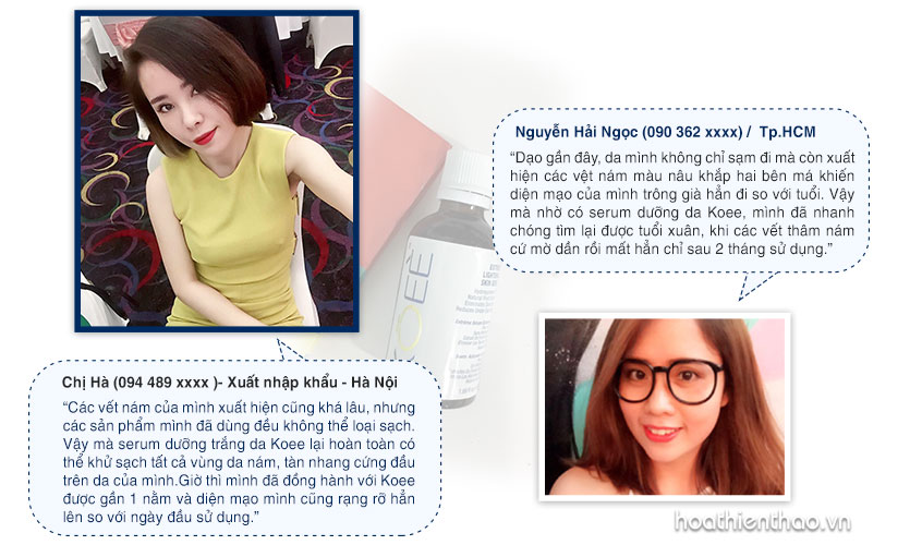 Review khách hàng về tinh chất trắng da koee