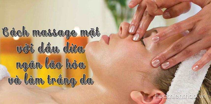 Cách massage mặt với dầu dừa ngăn lão hóa và làm trắng da - Hoa Thien Thao Cosmetics
