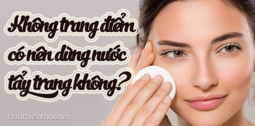 Không trang điểm có nên dùng nước tẩy trang không - Hoa Thiên Thảo