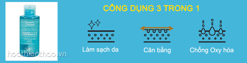 Nước tẩy trang MartiDerm 3 in 1 có tốt không - Hoa Thiên Thảo