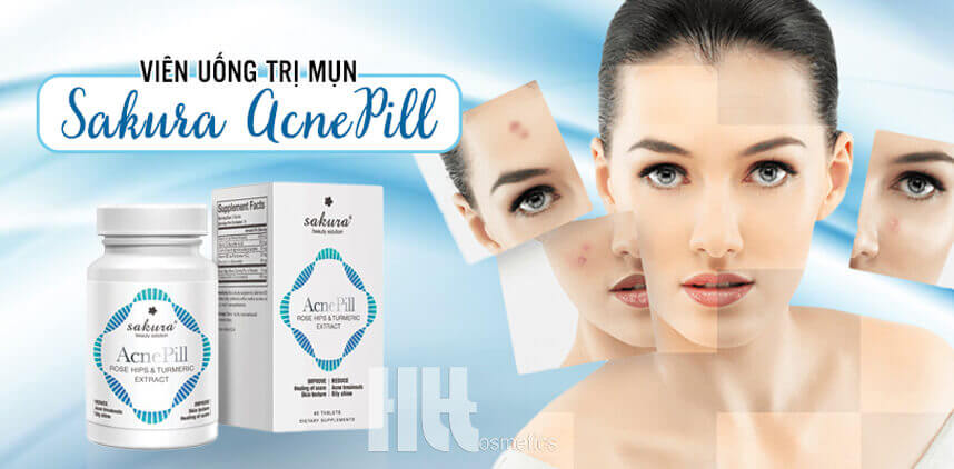 Review viên uống trị mụn Sakura Acne Pill - HoaThienThao