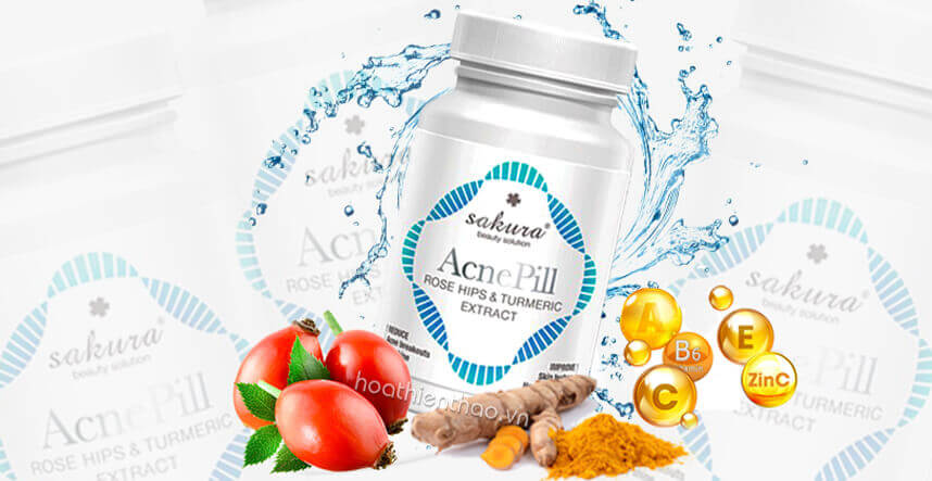 Review viên uống trị mụn Sakura Acne Pill - HoaThienThao