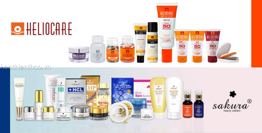 So sánh viên uống trắng da Heliocare và Sakura Gluthione - HoaThienThao