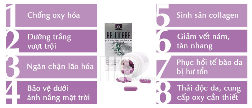So sánh viên uống trắng da Heliocare và Sakura Gluthione - HoaThienThao