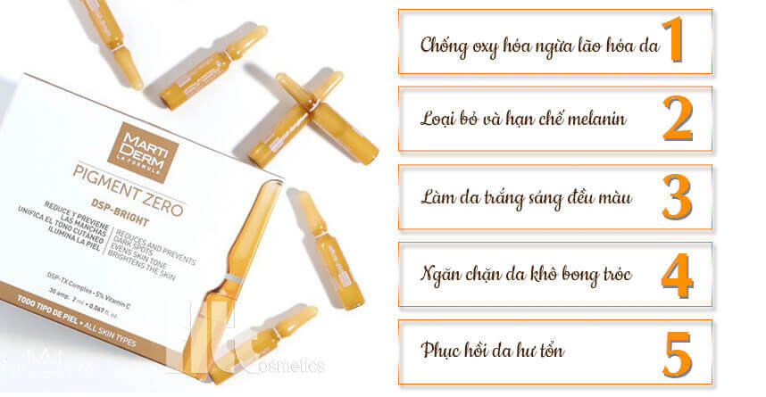 Tác dụng Ampoule trắng sáng da MartiDerm DSP Bright - HoaThienThao