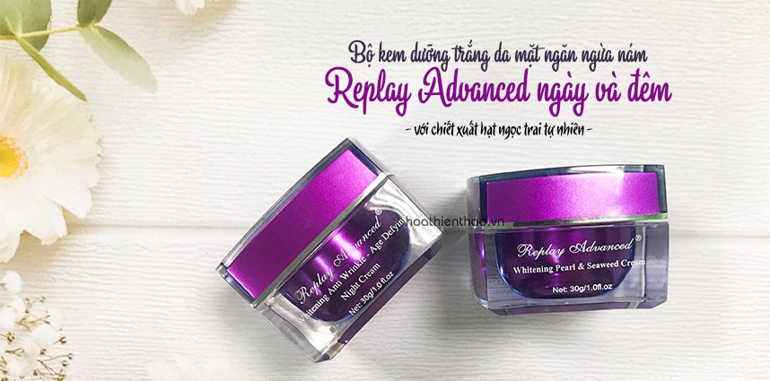 Bộ kem dưỡng trắng da mặt Replay Advanced