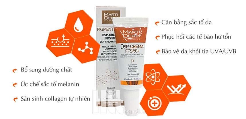 Công dụng của MartiDerm DSP-Crema SPF 50