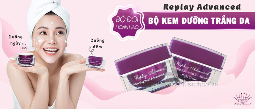 Trọn bộ kem dưỡng trắng da mặt Replay ngày và đêm