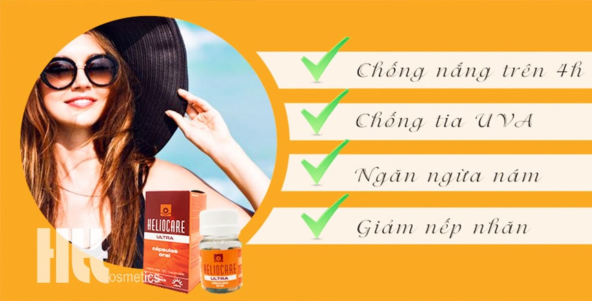 Ưu điểm nổi bật viên uống chống nắng Heliocare Ultra