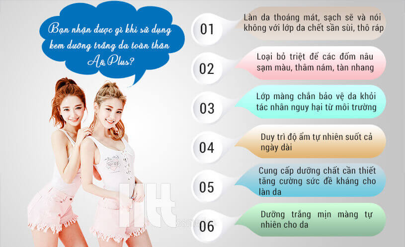 Kem dưỡng trắng da toàn thân A&Plus B011