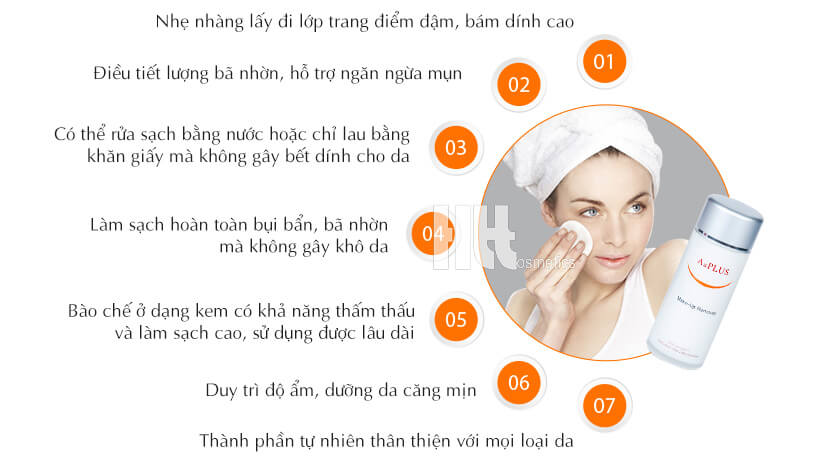 Kem tẩy trang A&Plus Make-up Remover A001 - Hoa Thiên Thảo