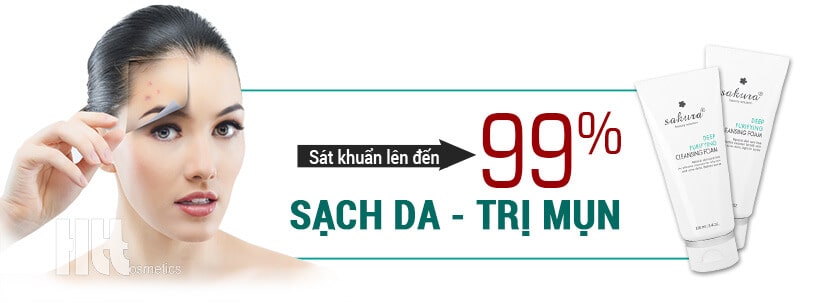 Sữa rửa mặt cho da mụn Sakura Deep Purifying - Hoa Thiên Thảo