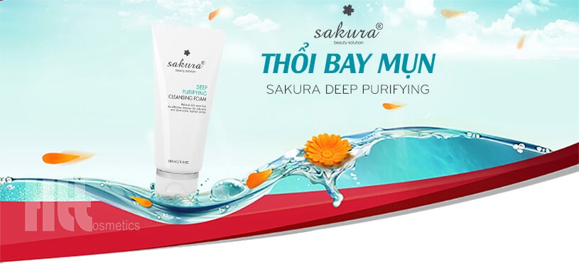 Sữa rửa mặt cho da mụn Sakura Deep Purifying - Hoa Thiên Thảo