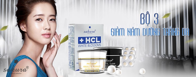 Bộ 3 kem trị nám dưỡng trắng da Sakura