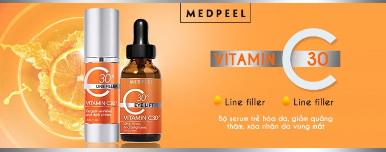 Bộ serum trị quầng thâm, trẻ hóa da, xóa nhăn vùng mắt Medpeel Vitamin C 30x Eye Lift KIT