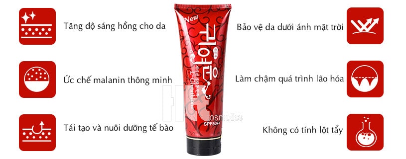 Kem dưỡng trắng da toàn thân Hàn Quốc L-Glutathione SPF 50 - Hoa Thiên Thảo