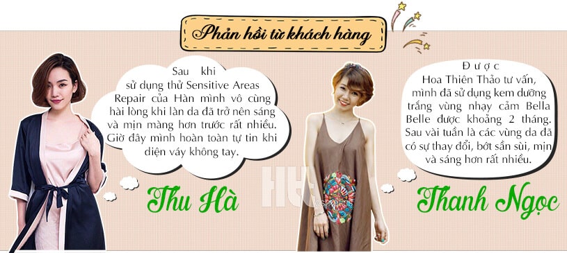 Kem dưỡng trắng da vùng nhạy cảm bella belle Sensitive Areas Repair - Hoa Thiên Thảo