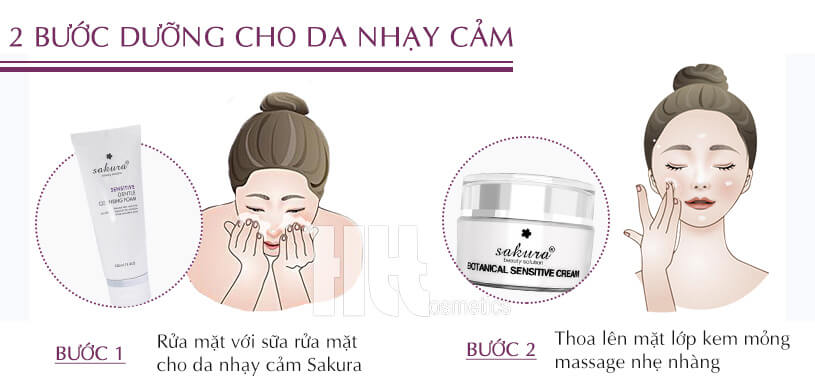 Kem dưỡng trắng dành cho da nhạy cảm Sakura Botanical Sensitive - Hoa Thiên Thảo