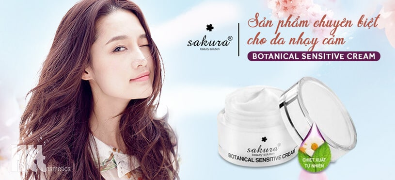 Kem dưỡng trắng dành cho da nhạy cảm Sakura Botanical Sensitive - Hoa Thiên Thảo
