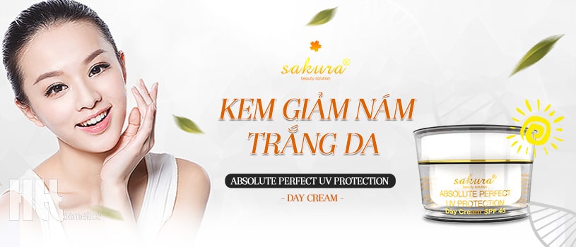 Kem trị nám trắng da Sakura ban ngày SPF 45 - Hoa Thiên Thảo