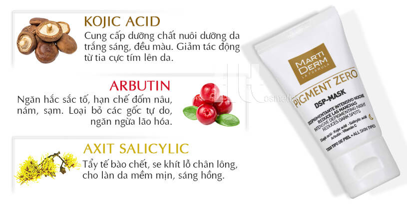 Mặt nạ giảm sắc tố da ban đêm chuyên sâu Martiderm DSP-Mask - Hoa Thiên Thảo