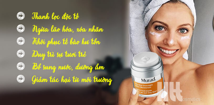 Mặt nạ ngủ thải độc da dạng kem Murad City Skin Overnight Detox Moisturizer - Hoa Thiên Thảo