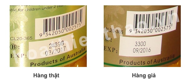 Phân biệt hàng thật/ giả sữa ong chúa Costar 1450mg thông qua số Batch và EXP