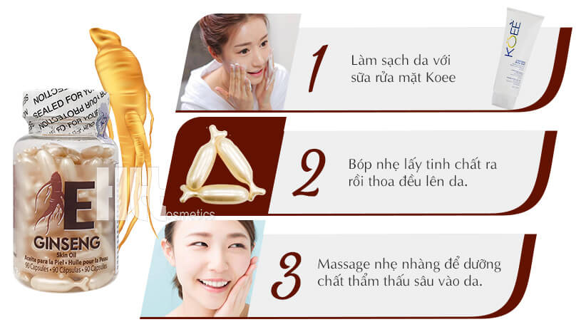 Serum nâng cơ chống lão hóa Koee Ginseng Skin Oil - Hoa Thiên Thảo