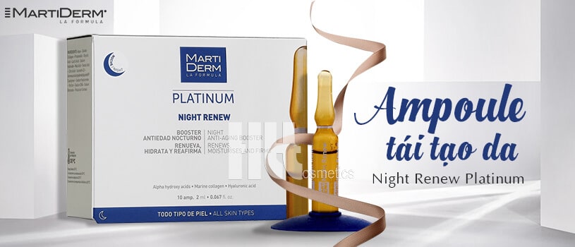 Ampoule tái tạo da MartiDerm Night Renew Platinum - Hoa Thiên Thảo