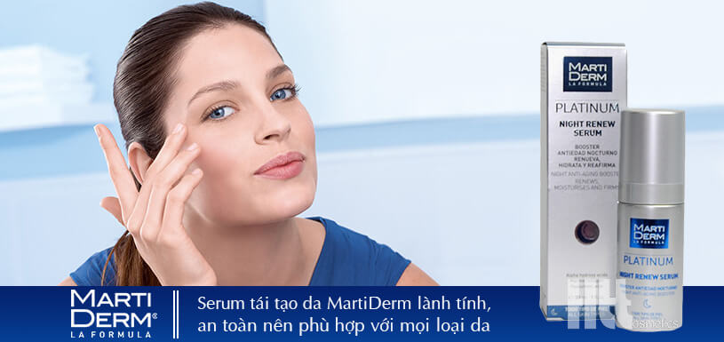Serum tái tạo da MartiDerm Night Renew Platinum - Hoa Thiên Thảo