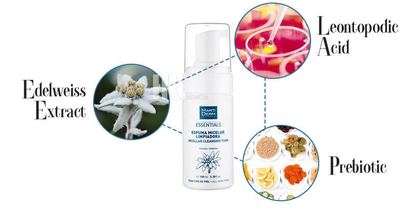 sữa rửa mặt tạo bọt dành cho da nhạy cảm Micellar MartiDerm - Hoa Thiên Thảo
