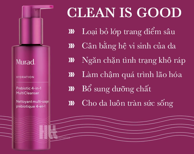 Sữa rửa mặt tẩy trang Murad 4 trong 1 loại bỏ tạp chất và dầu thừa - Hoa Thiên Thảo
