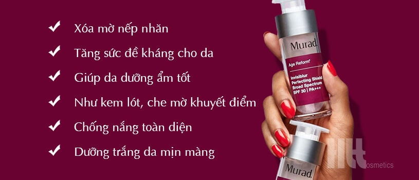 Tinh chất xóa nếp nhăn Murad Invisiblur Perfecting Shield Broad Spectrum SPF 30 PA - Hoa Thiên Thảo