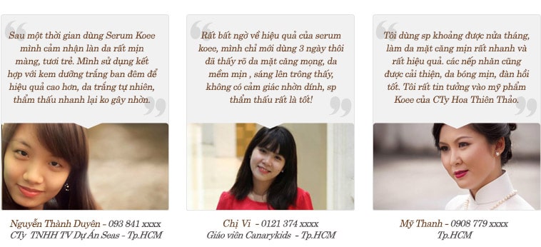 Cảm nhận của khách hàng về Viên serum chống lão hóa dưỡng trắng da Koee 3