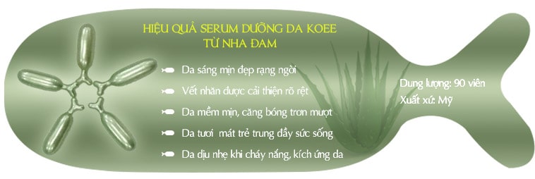 Viên Serum dưỡng trắng da chống lão hóa Koee nha đam