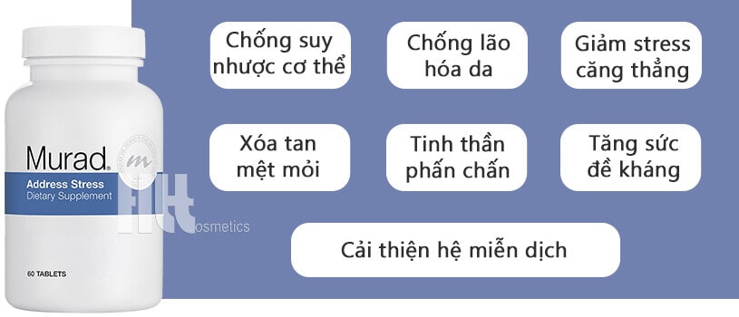 Viên uống giảm stress Murad Address Stress Dietary Supplement - Hoa Thiên Thảo