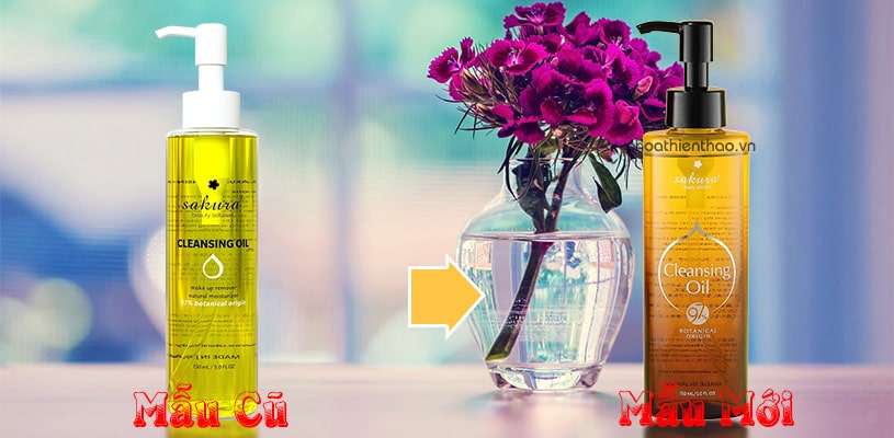Mẫu cũ và mẫu mới Dầu tẩy trang Sakura Cleansing Oil