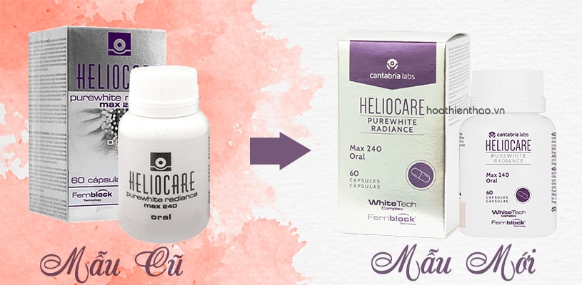 Mẫu Cũ và Mẫu Mới Heliocare Purewhite Radiance Max 240mg