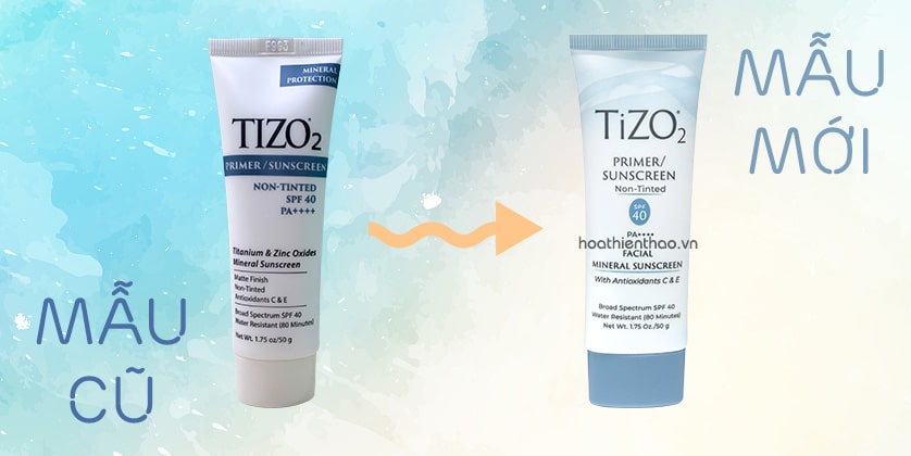Mẫu cũ mẫu mới Kem chống nắng dưỡng da TiZo2 SPF 40 PA++++