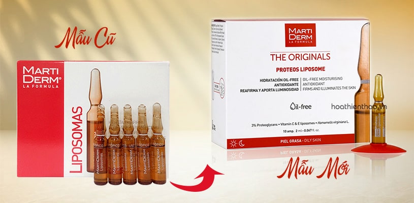 Mẫu củ mẫu mới Serum dưỡng ẩm da dầu MartiDerm Proteos Liposome
